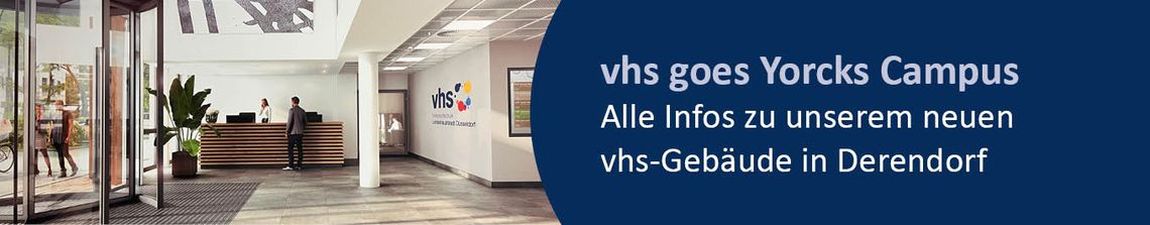 Eingangsbereich der neuen VHS Düsseldorf mit Blick auf die Infotheke/Anmeldung